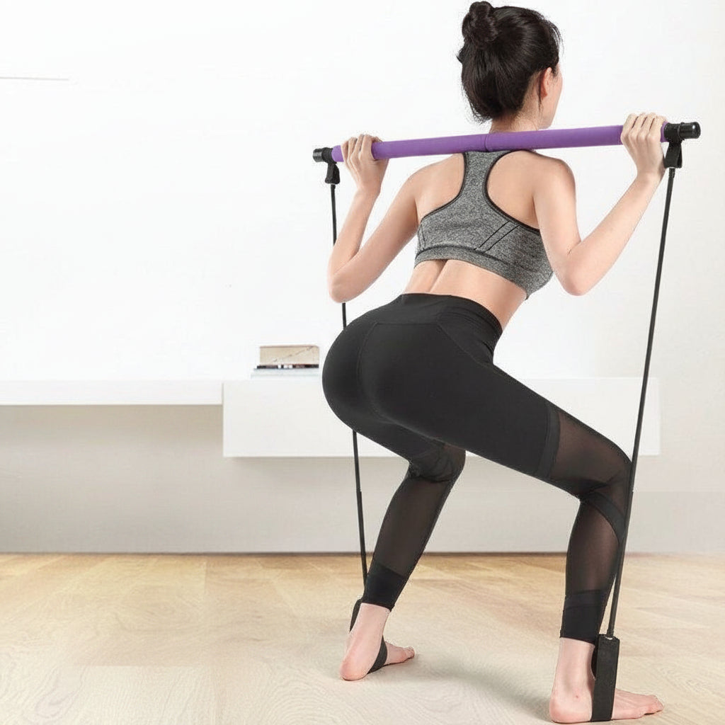 Pilates Stick Multifunctional Fitness Stick Yoga Pilates Equipment Home Elastic Sports Training Hip Training Rope