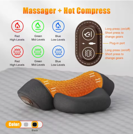 Heated neck massager