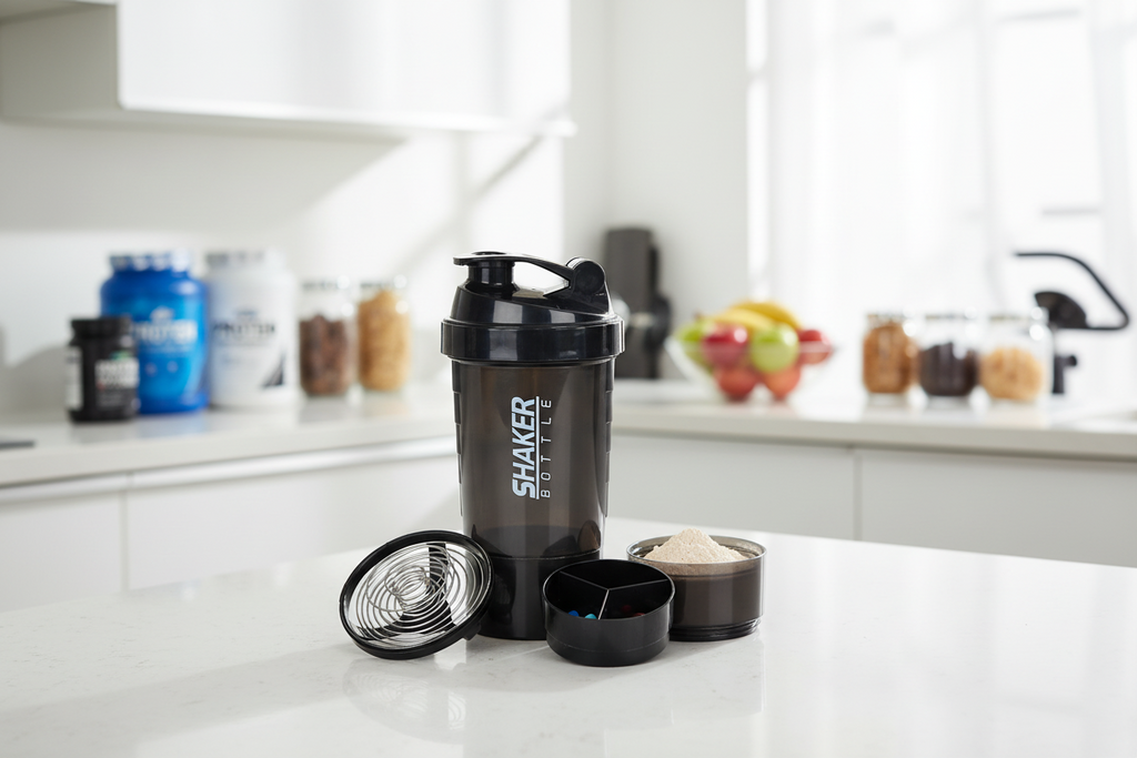 3-Layer protein bottle shaker