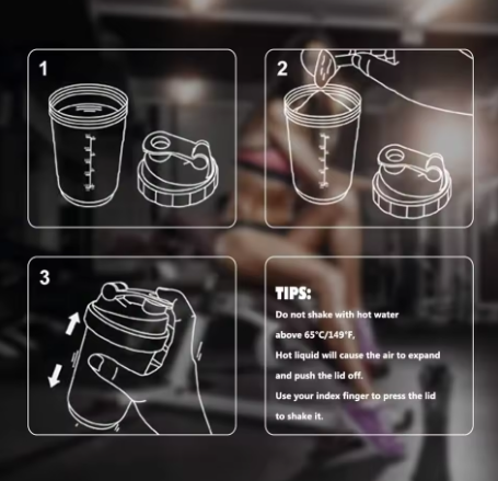 3-Layer protein bottle shaker